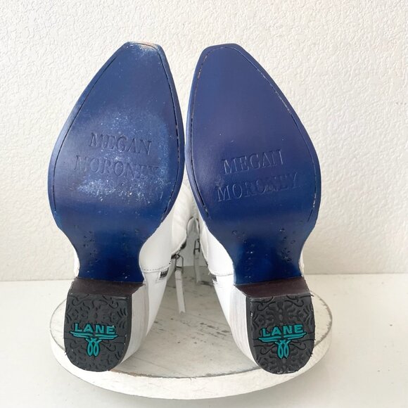 Lane MEGAN MORONEY Smokeshow Womens Cowboy Boots 8 White Western Cowgirl Tall - Picture 7 of 10